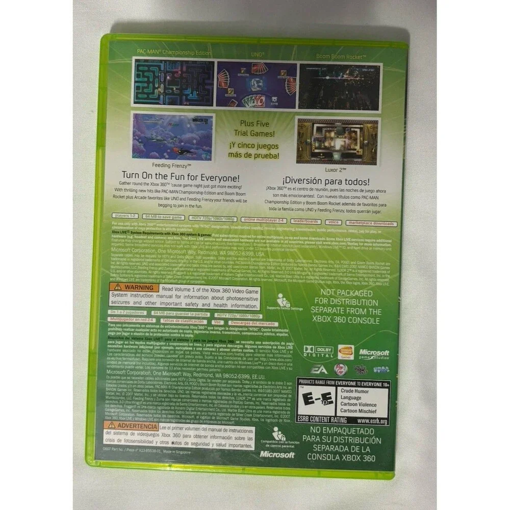 Live Arcade Compilation Disc MICROSOFT XBOX 360 Compilation E Multiplayer